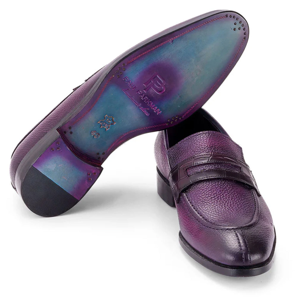 Paul Parkman Men's Split Toe Loafer Shoes Purple