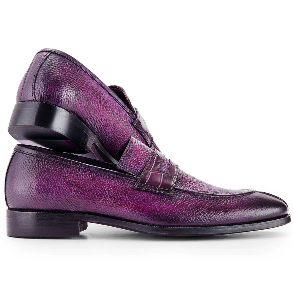 Paul Parkman Men's Split Toe Loafer Shoes Purple