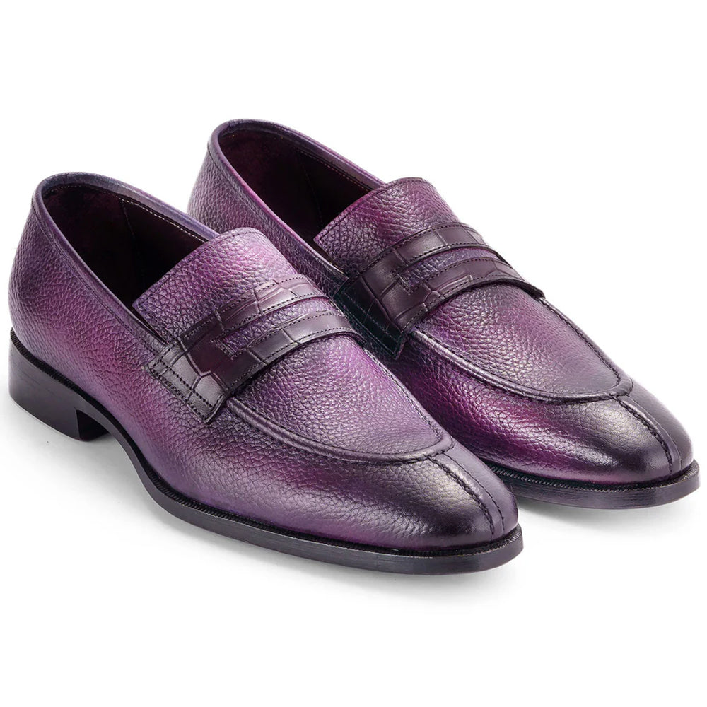 Paul Parkman Men's Split Toe Loafer Shoes Purple
