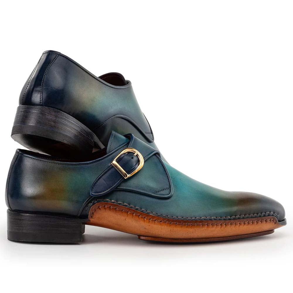 Paul Parkman Single Monkstrap Shoes Turquoise / Brown