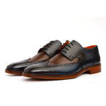 Vinci Leather The Neiva Wingtip Semi Brogue Derby Shoe Navy / Brown