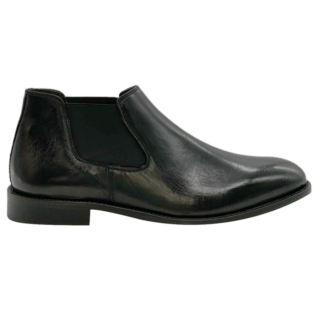 Paolo Shoes Enzo Leather Chelsea Boot Black