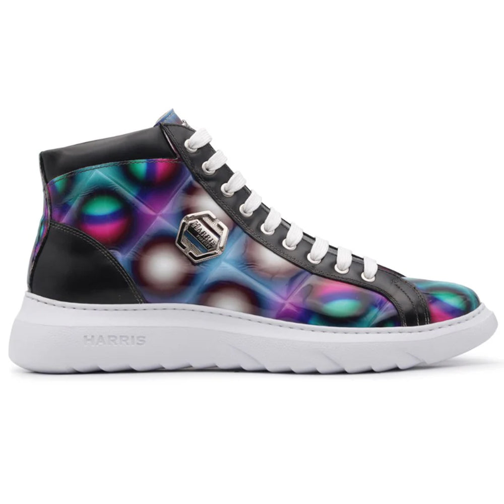 Harris Firenze 1913 Geometric Print Leather Ankle Boots Multicolor