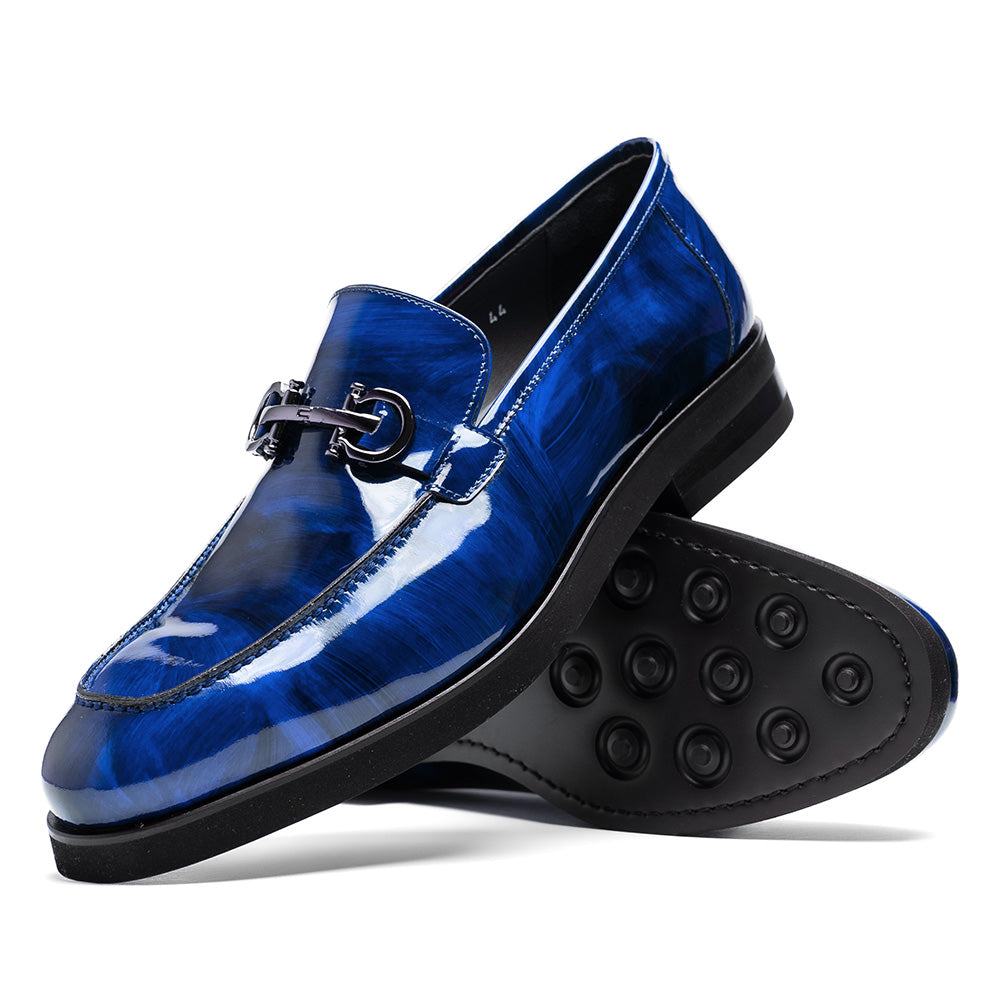Corrente C0001207-7249 Bit Loafer Shoes Marble Blue