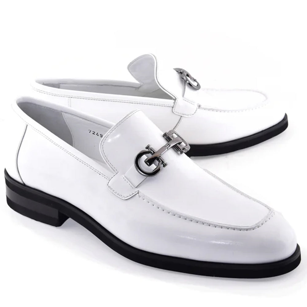 Corrente C0001209-7249 Buckle Loafers White