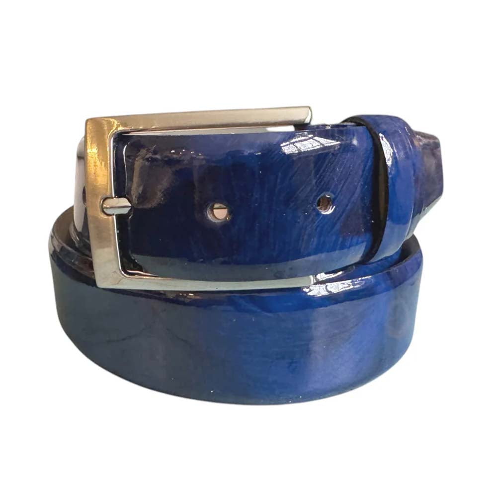Corrente CBelt-7249 Marble Leather Belt Blue
