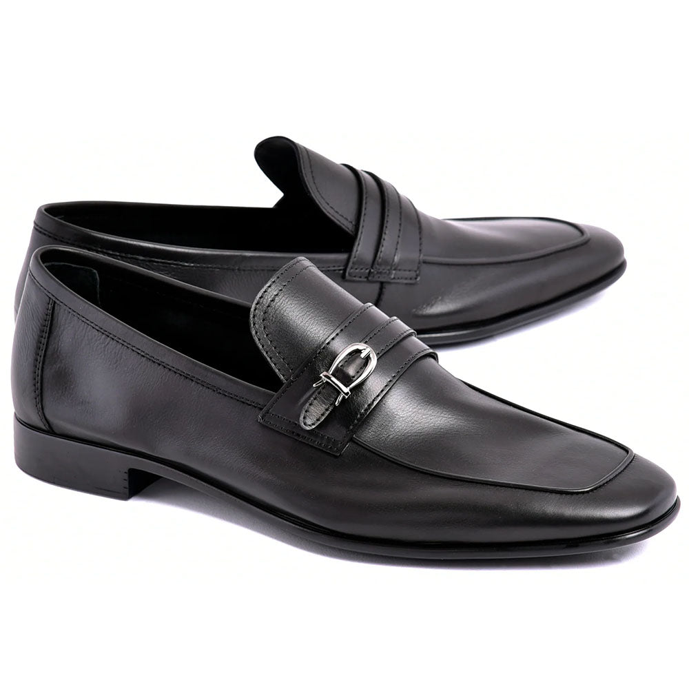 Corrente C0001117-7256 Side Buckle Loafer Black