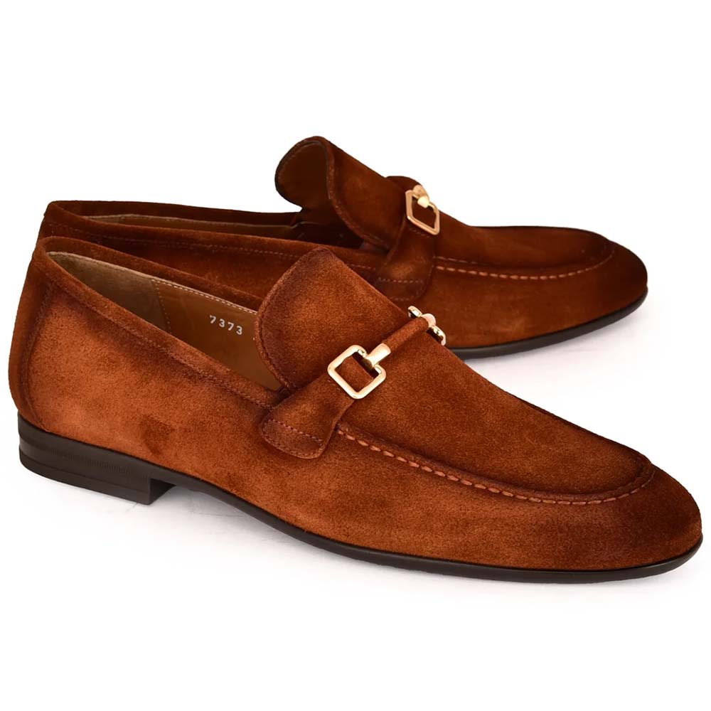 Corrente C000204-7373 Suede Buckle Loafer Tan