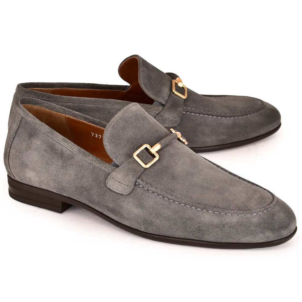 Corrente C000205-7373 Suede Buckle Loafer Grey
