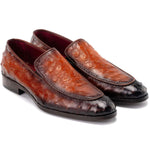 Paul Parkman Genuine Ostrich Skin Loafers Brown