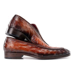 Paul Parkman Genuine Ostrich Skin Loafers Brown