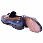 Corrente C00019-7397 Wing Tip Kiltie Tassel Loafer Navy / Brown
