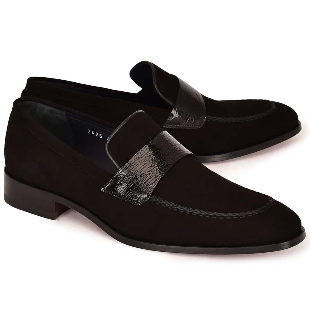 Corrente C000211-7425 Suede Loafer Black