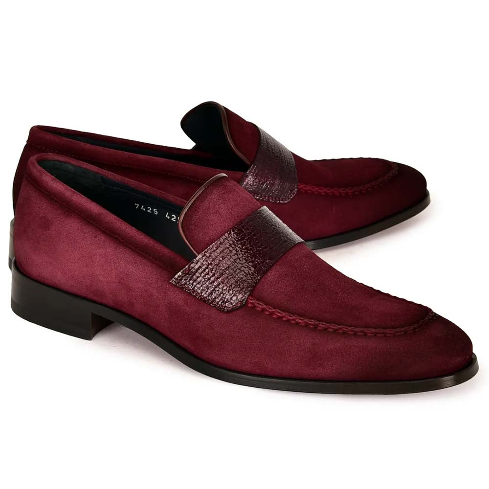 Corrente C000213-7425 Suede Loafer Burgundy