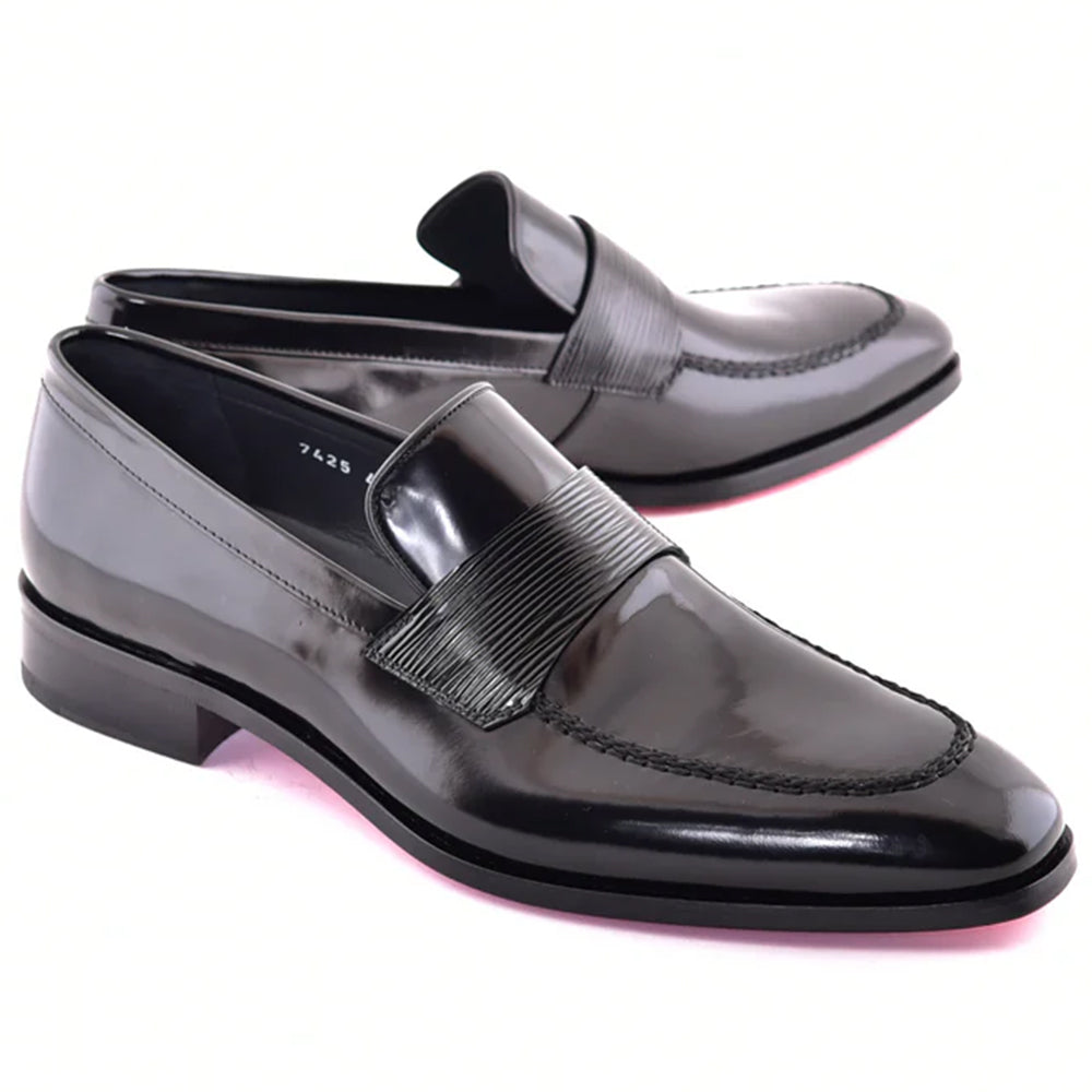 Corrente C0001103-7425 Formal Luxe Leather Loafer Black