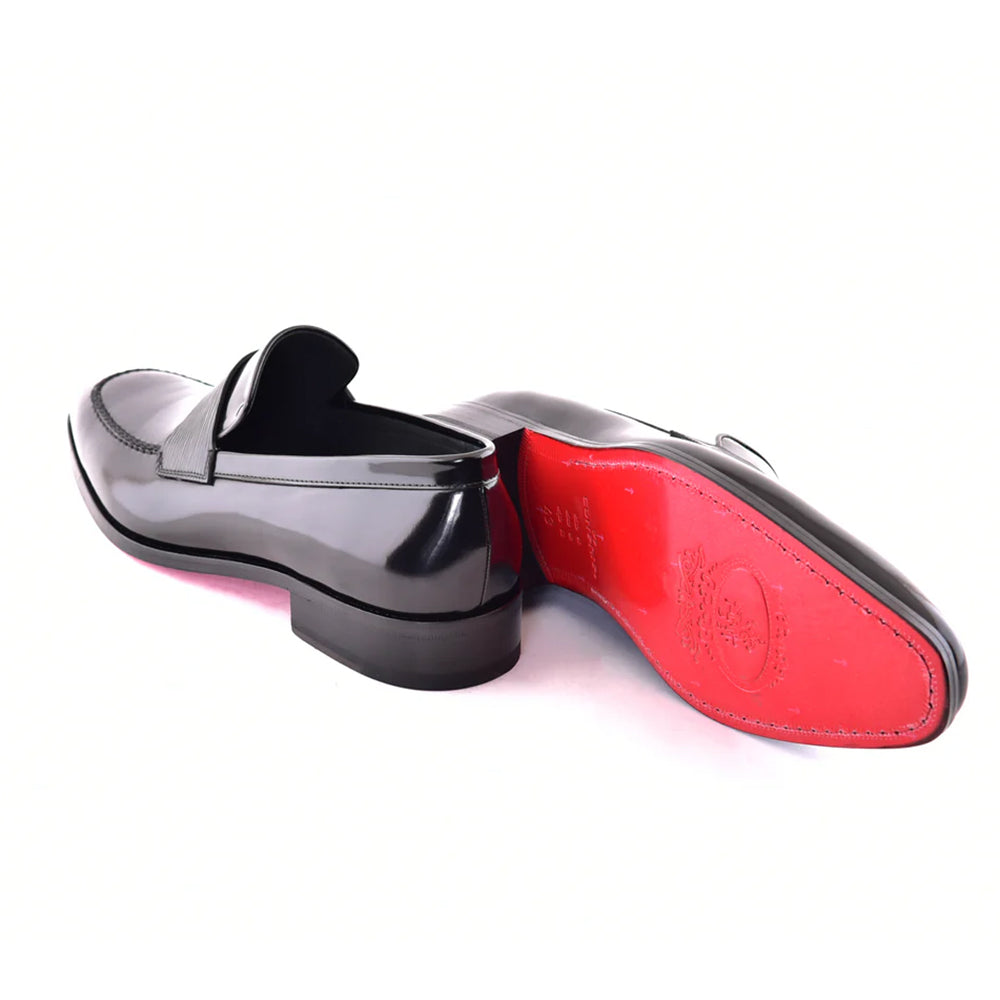 Corrente C0001103-7425 Formal Luxe Leather Loafer Black