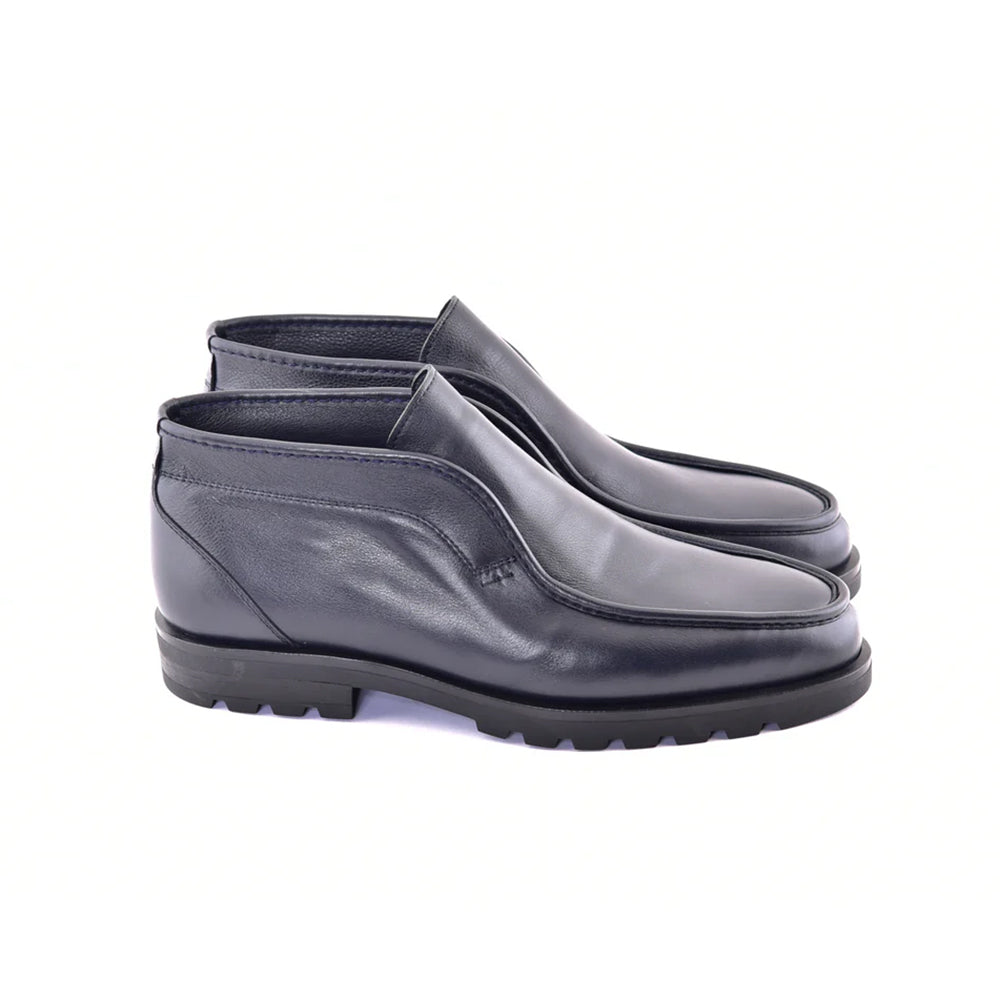 Corrente C187-7520 Shearling Chukka Boot Navy