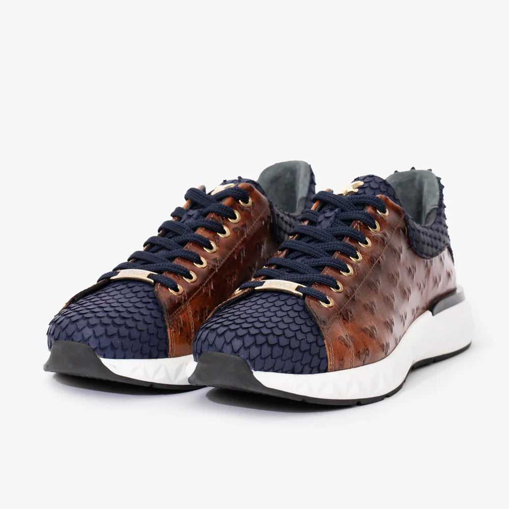 Vinci Leather The Caesars Leather Sneaker Navy / Tan