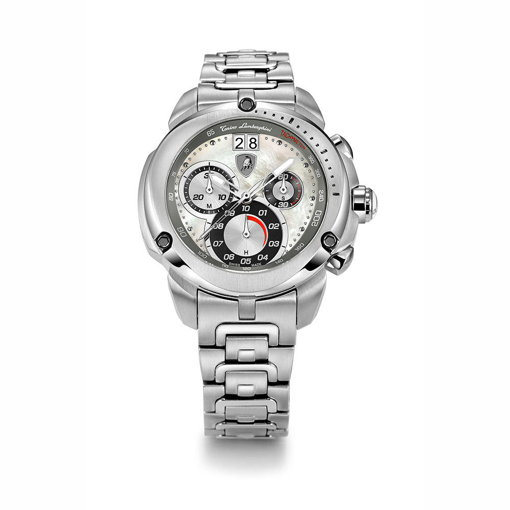 Tonino Lamborghini Shield 7717 Chronographic Watch Silver