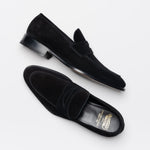 Calzoleria Toscana 7730 Suede Penny Loafers Black