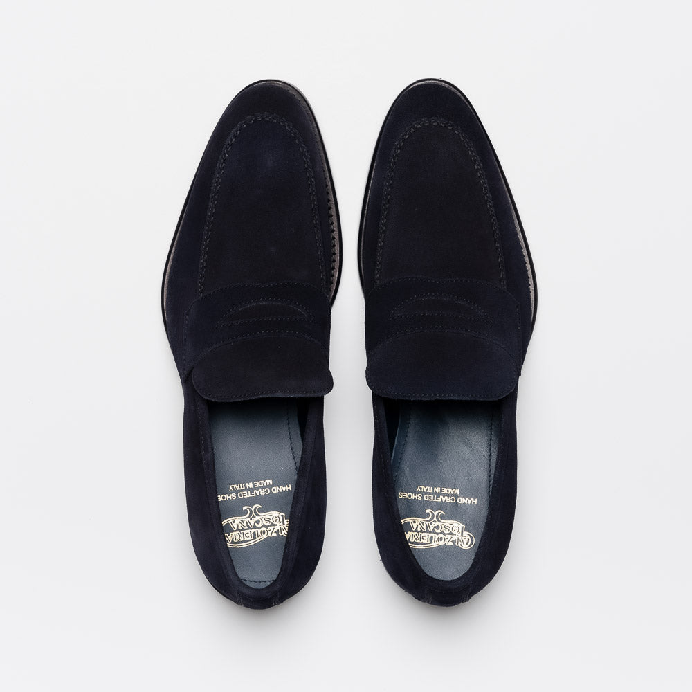 Calzoleria Toscana 7730 Suede Penny Loafers Blue