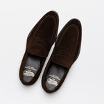 Calzoleria Toscana 7730 Suede Penny Loafers Chocolate