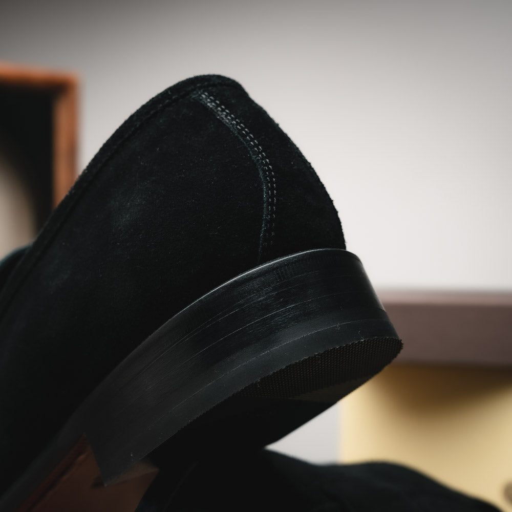 Calzoleria Toscana 7730 Suede Penny Loafers Black