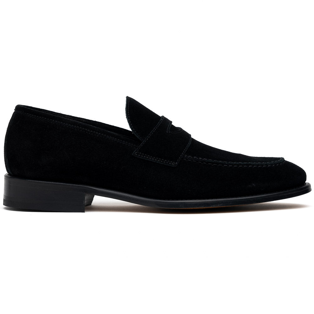 Calzoleria Toscana 7730 Suede Penny Loafers Black