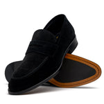 Calzoleria Toscana 7730 Suede Penny Loafers Black