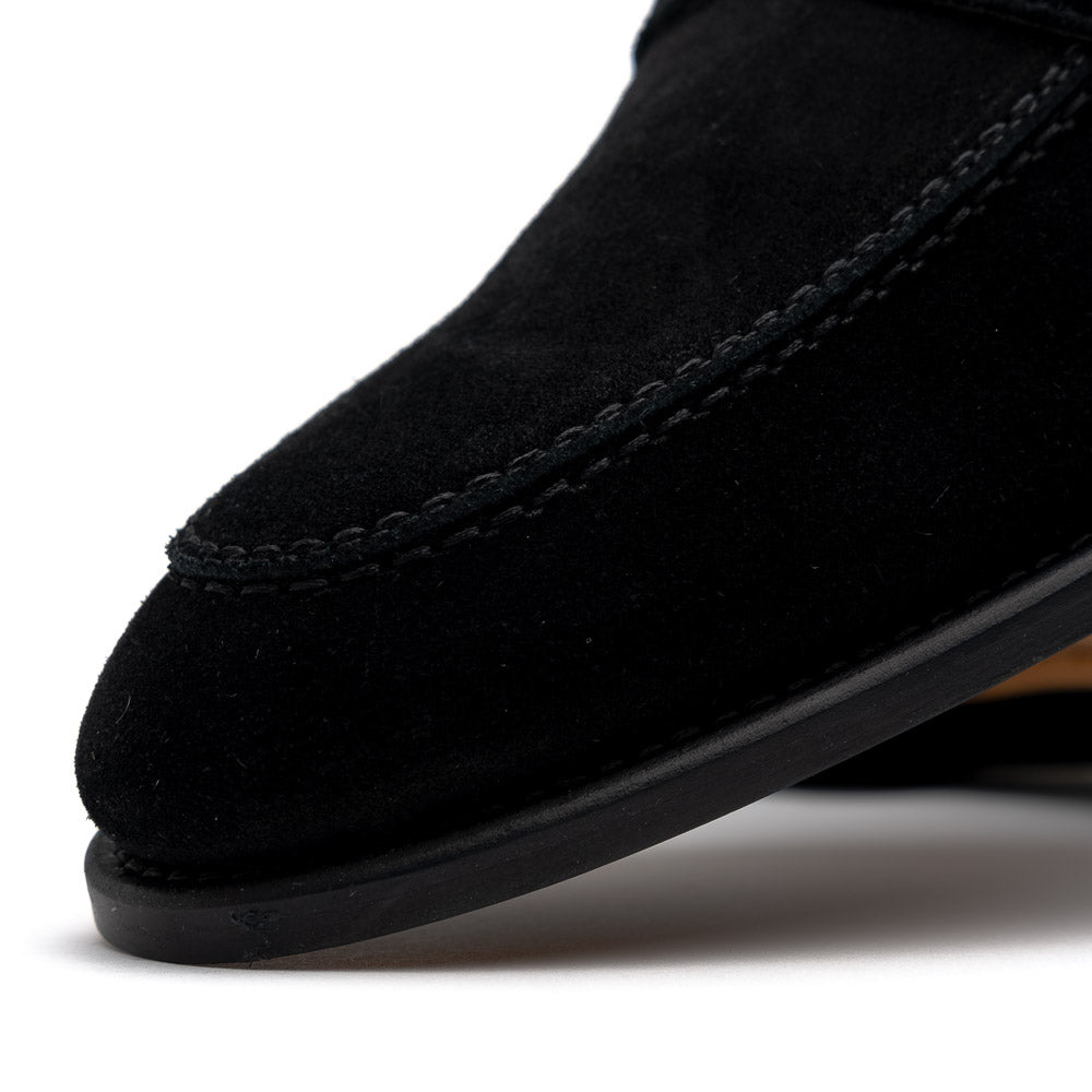 Calzoleria Toscana 7730 Suede Penny Loafers Black