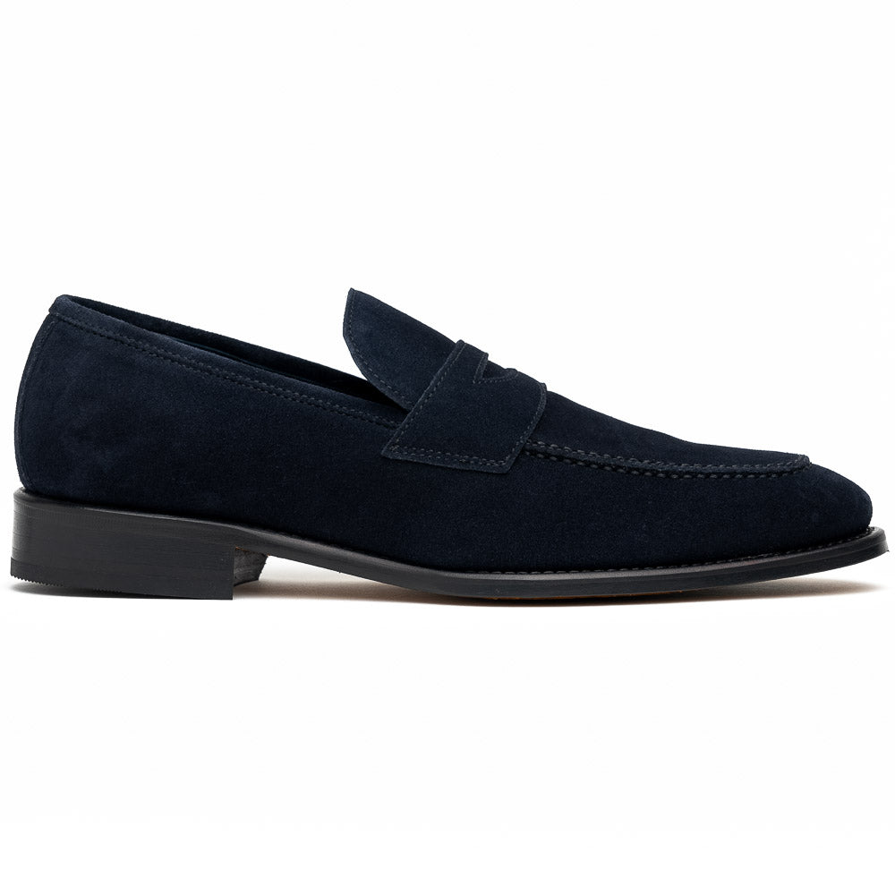 Calzoleria Toscana 7730 Suede Penny Loafers Blue