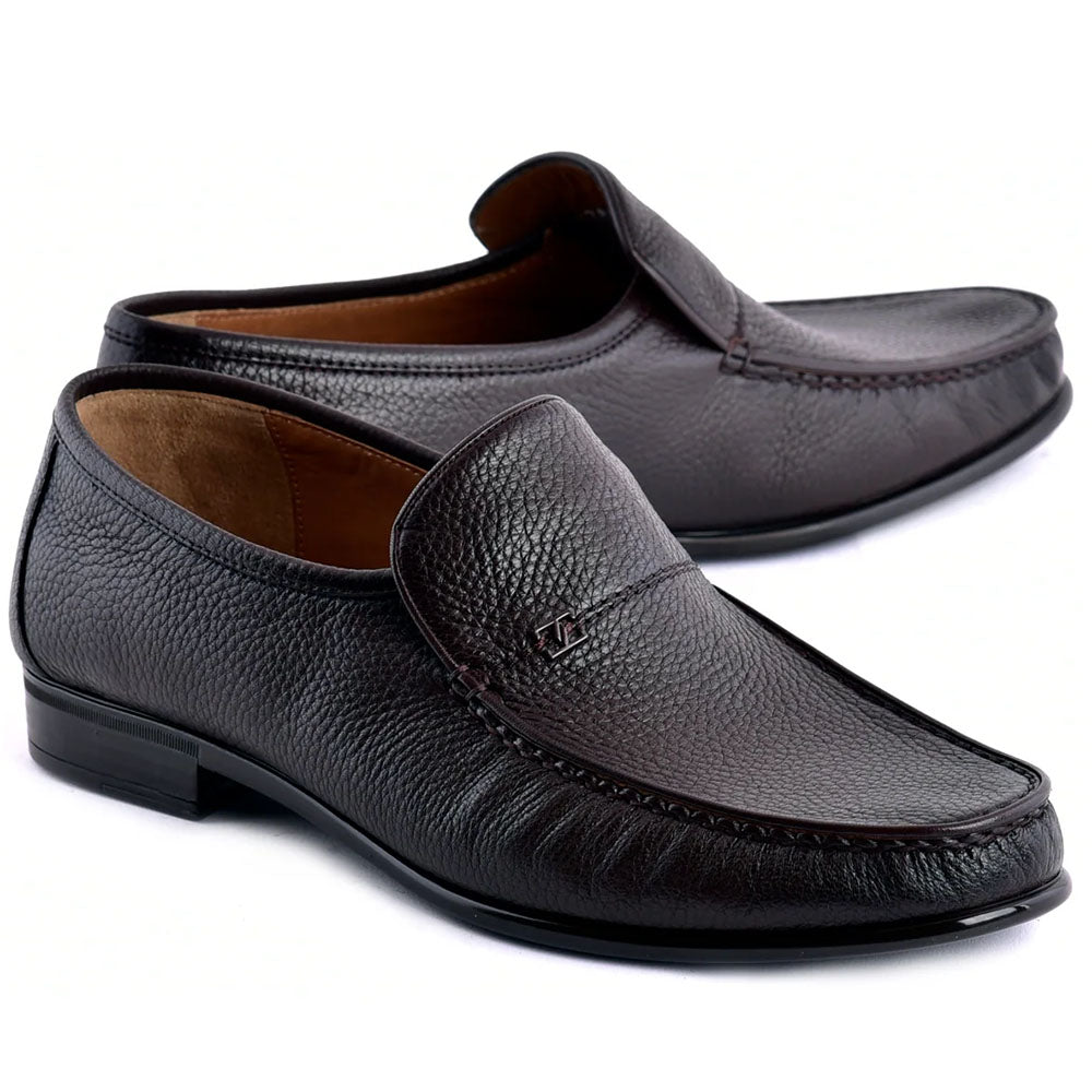 Corrente C000141-7806 Deer Skin Loafer Brown