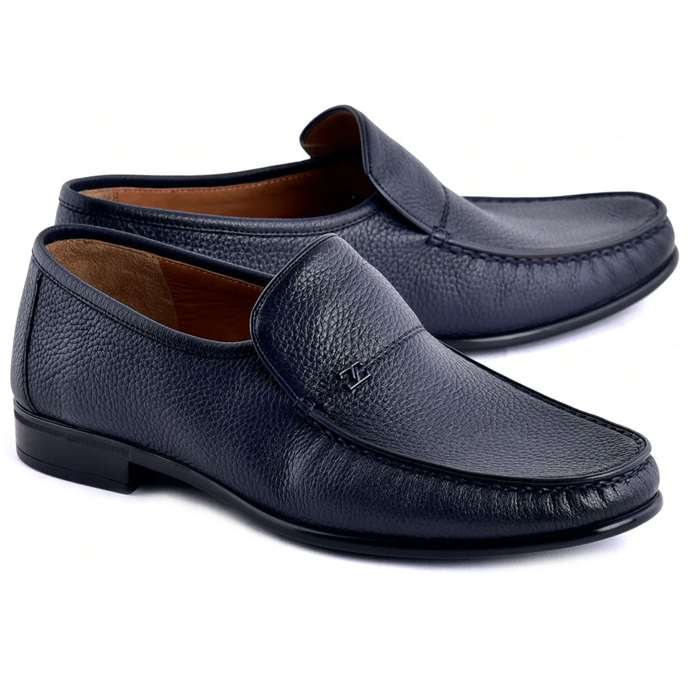 Corrente C000142-7806 Deer Skin Loafer Navy