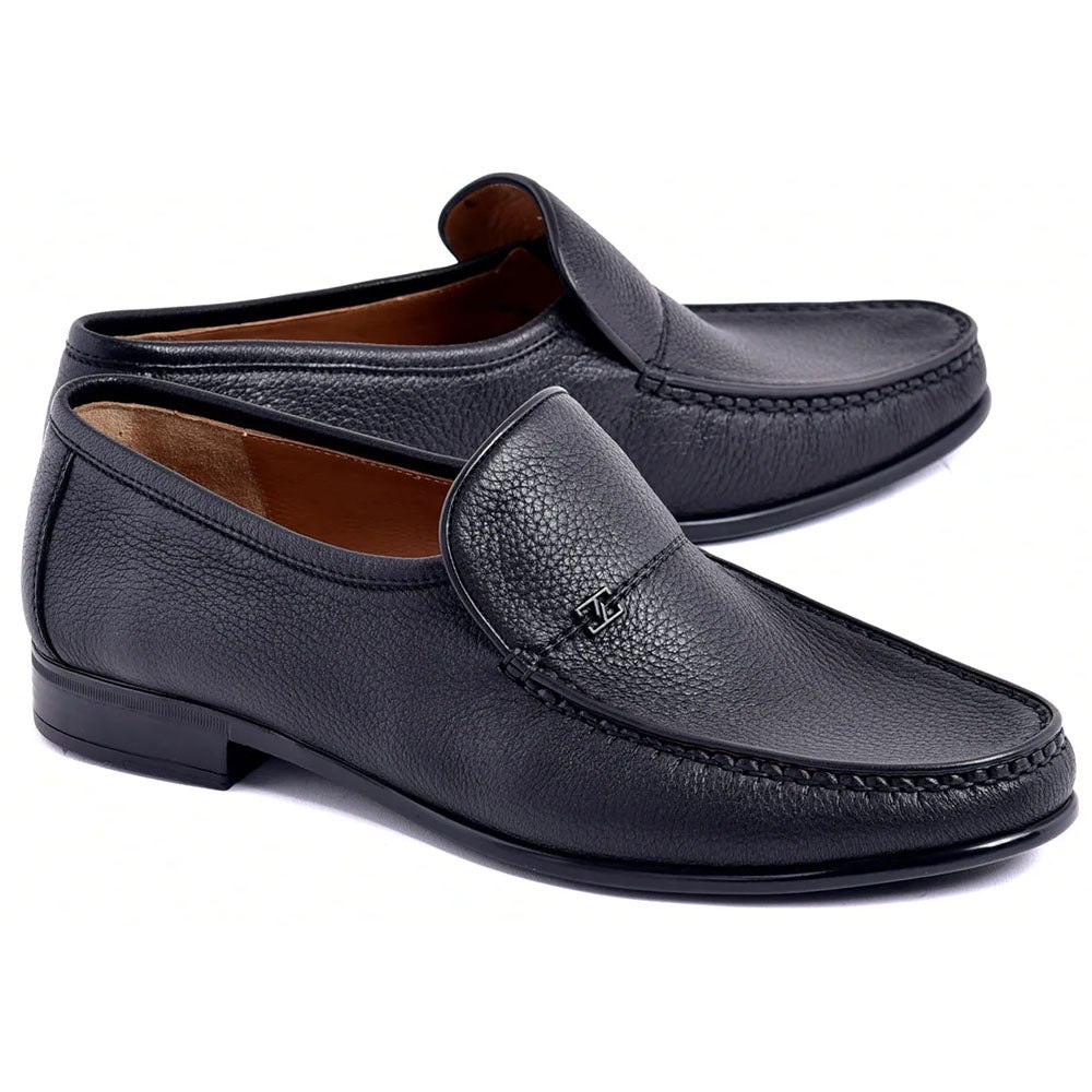 Corrente C00014-7806 Deer Skin Loafer Black