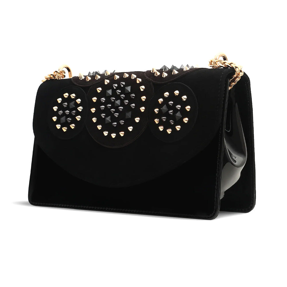 Vinci Leather The Infanta Women's Spike Leather Handbag Black