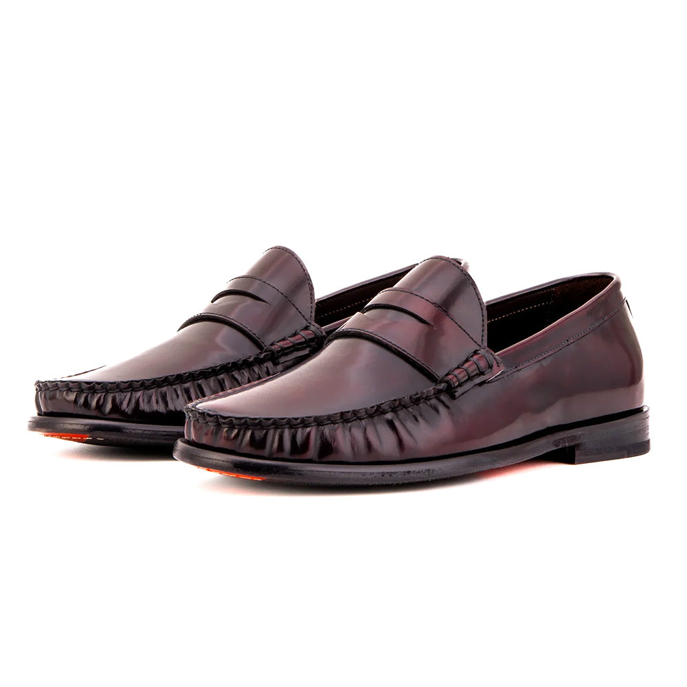Vinci Leather The Belmont Polished Leather Loafer Burgundy