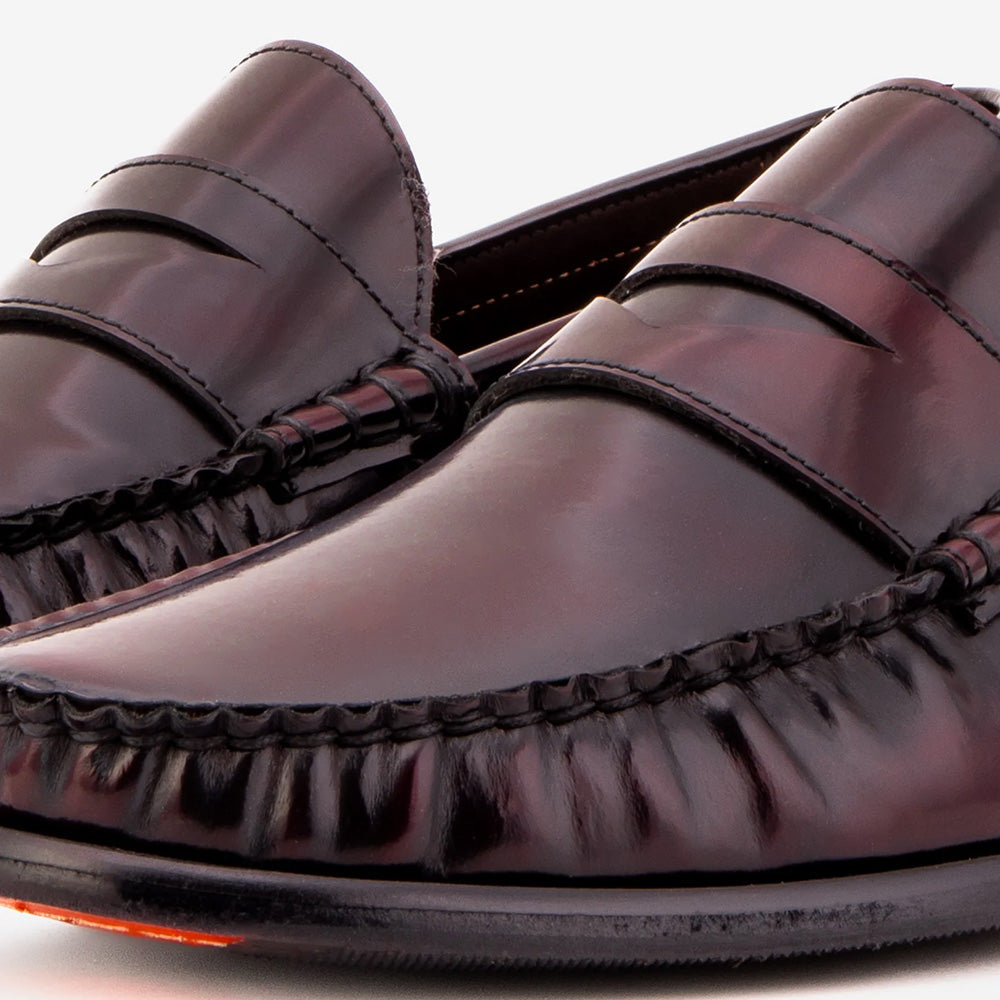Vinci Leather The Belmont Polished Leather Loafer Burgundy