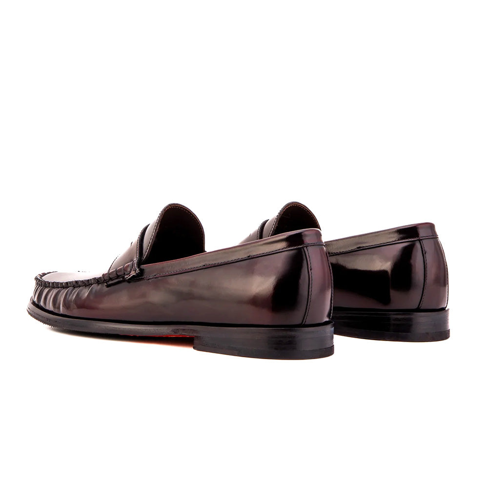 Vinci Leather The Belmont Polished Leather Loafer Burgundy