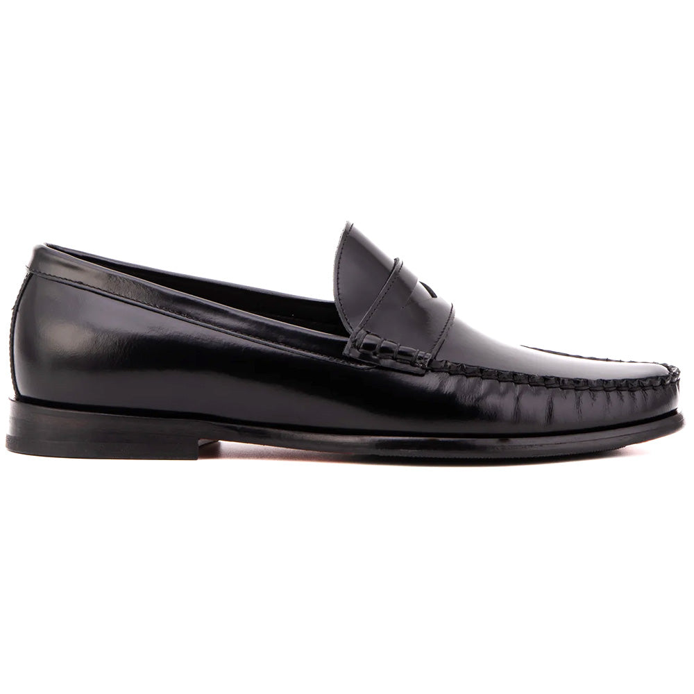 Vinci Leather The Belmont Polished Leather Loafer Black