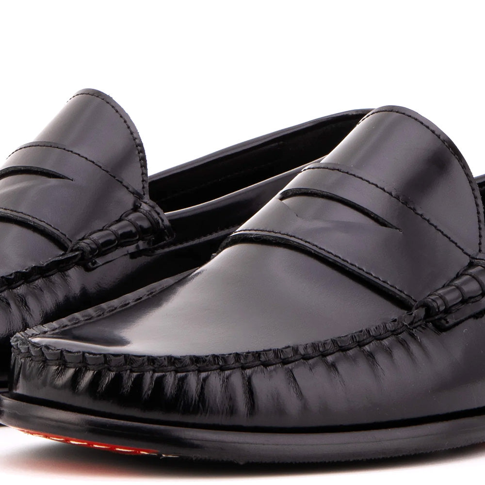 Vinci Leather The Belmont Polished Leather Loafer Black