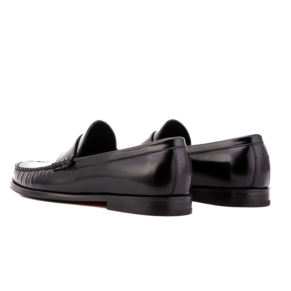 Vinci Leather The Belmont Polished Leather Loafer Black