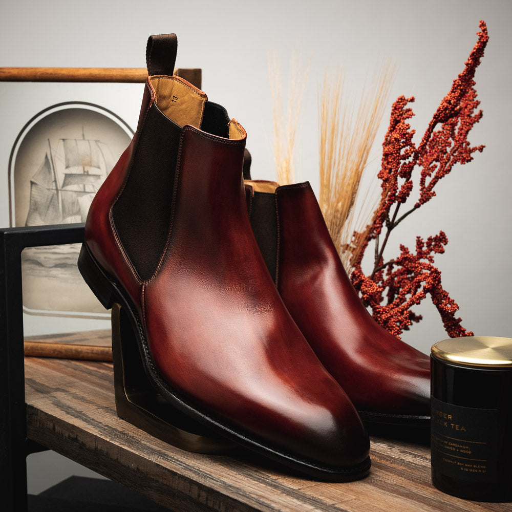 Carlos Santos Daniel 7902 Chelsea Boots Wine Shadow