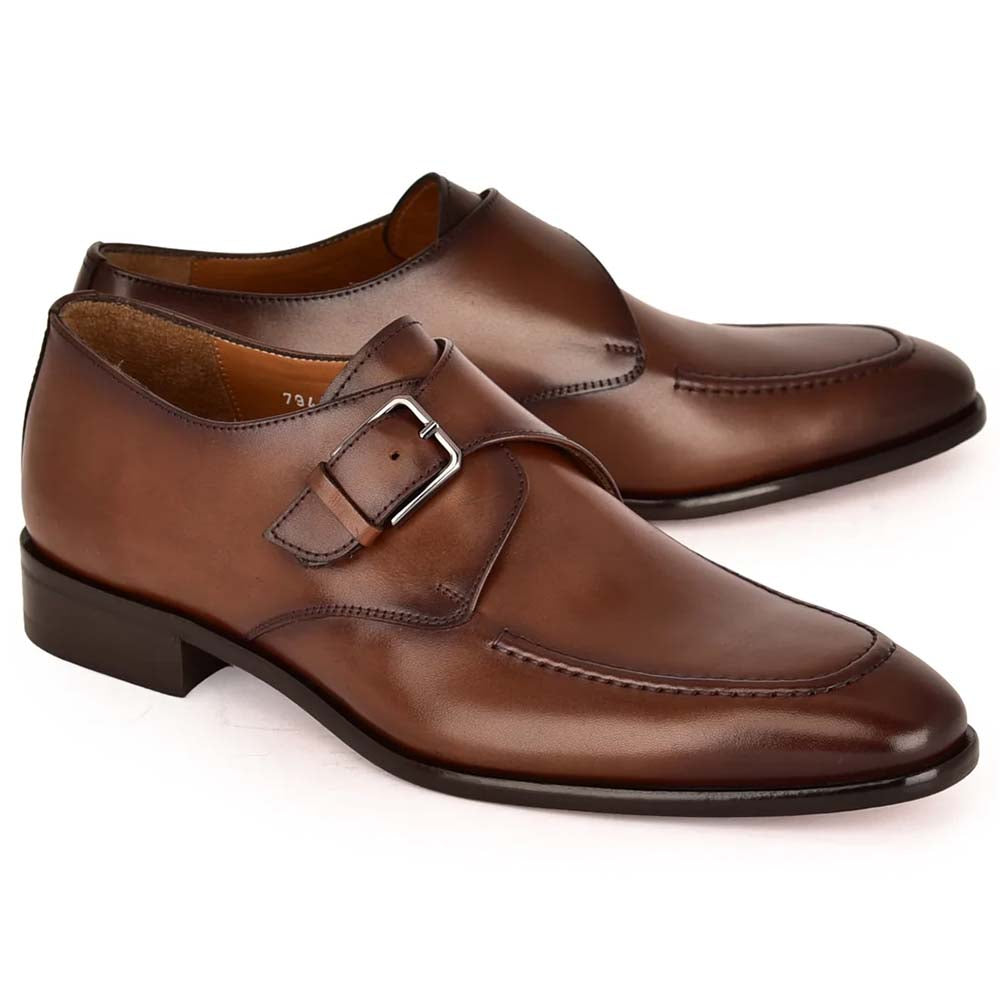 Corrente C0001125-7948 Leather Monk Strap Brown