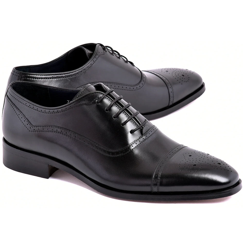 Corrente C0001104-7960 Perforated Cap Toe Lace Up Black