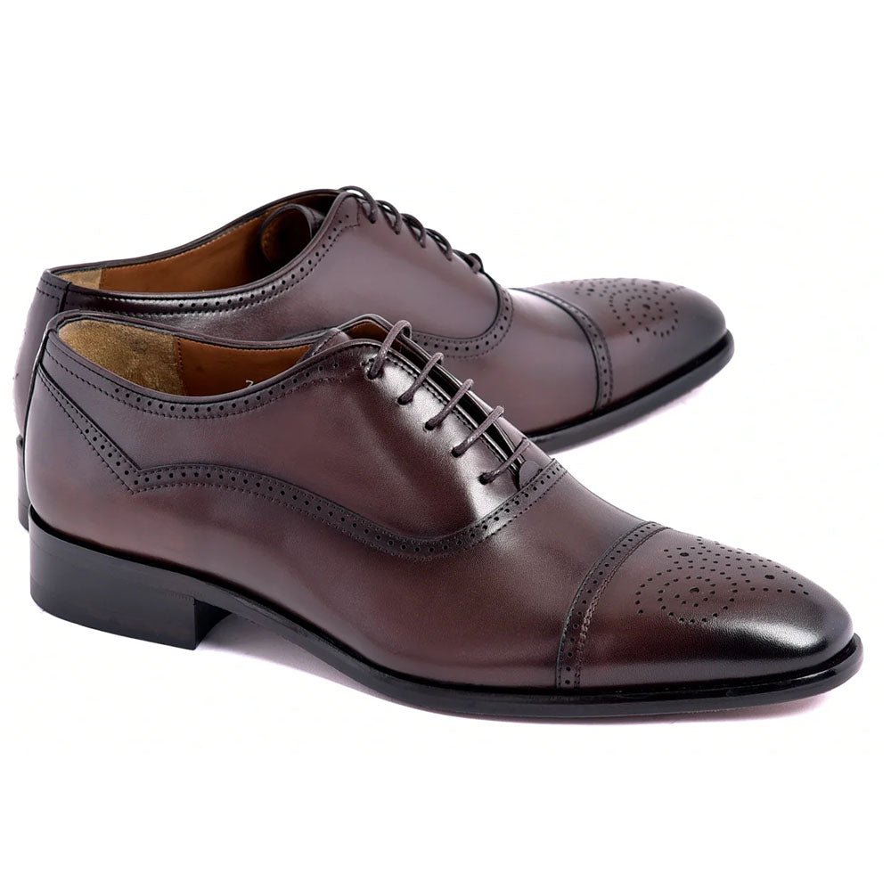 Corrente C0001105-7960 Perforated Cap Toe Lace Up Brown