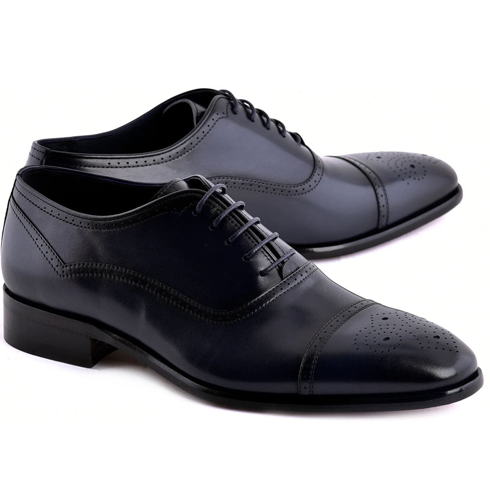 Corrente C0001103-7960 Perforated Cap Toe Lace Up Navy