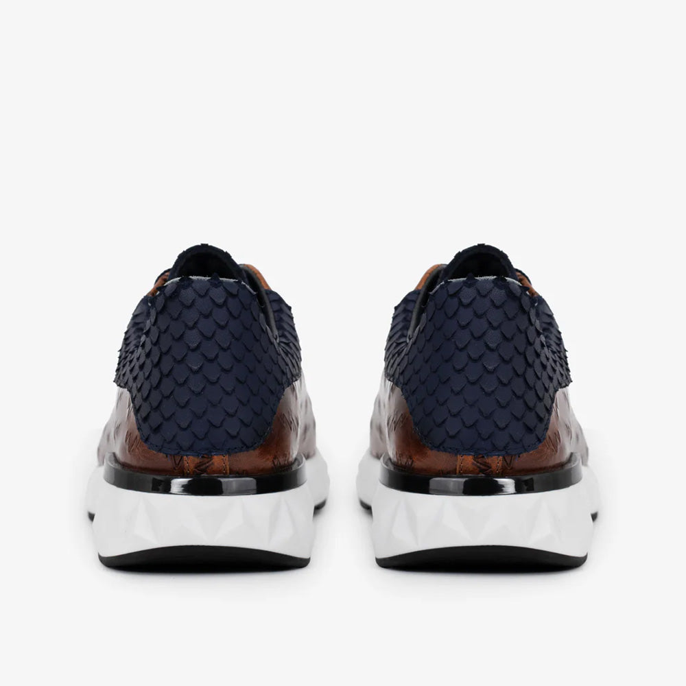 Vinci Leather The Caesars Leather Sneaker Navy / Tan