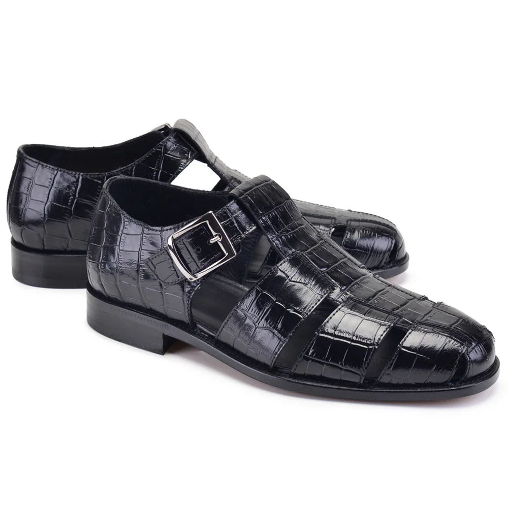 Corrente P00030-8092 Croco Print Sandal Black