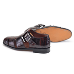 Corrente P00029-8092 Croco Print Sandal Brown