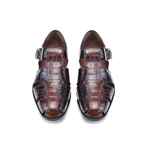 Corrente P00029-8092 Croco Print Sandal Brown